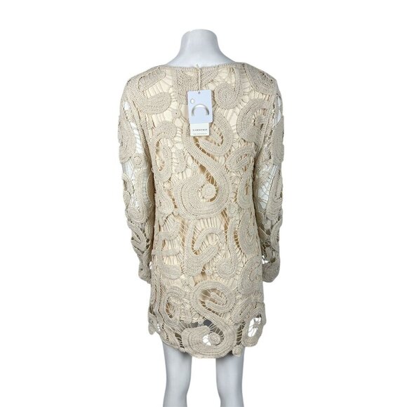 NEW Commense Paisley Crochet Dress Medium Long Sleeve Short - Picture 3 of 6